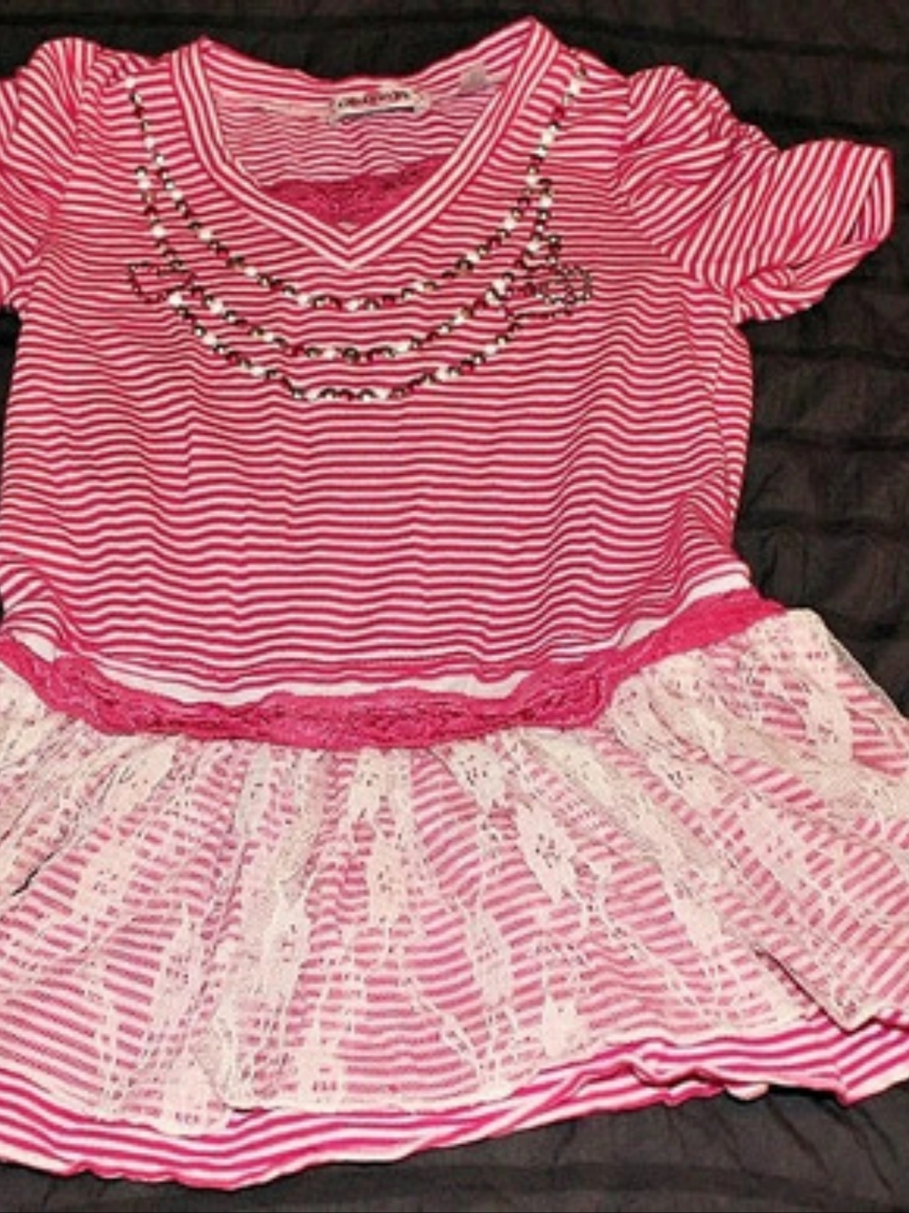 Girl Code Girls' Striped Dress Pink & White Size 6